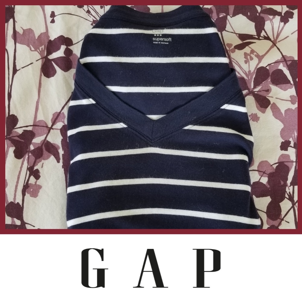 Cute GAP Striped Autumn Dark Blue Shirt